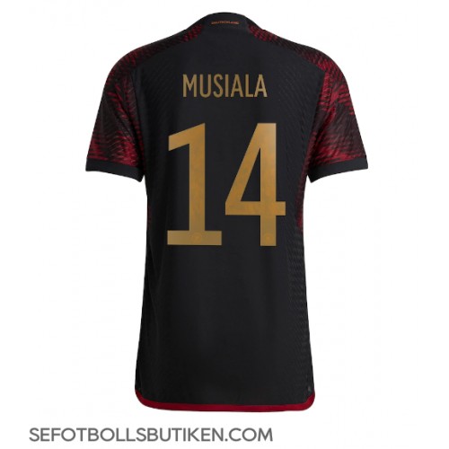 Tyskland Jamal Musiala #14 Replika Borta matchkläder VM 2022 Korta ärmar